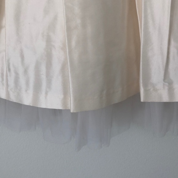 Sleeveless Ivory Silk Flower Girl Dress - Picture 3 of 6